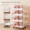 3/4Layer Trolley Organizer Mobile Bathroom Bathroom Storage Trolley Rack Household Kitchen Multifunctional Cart with Wheels