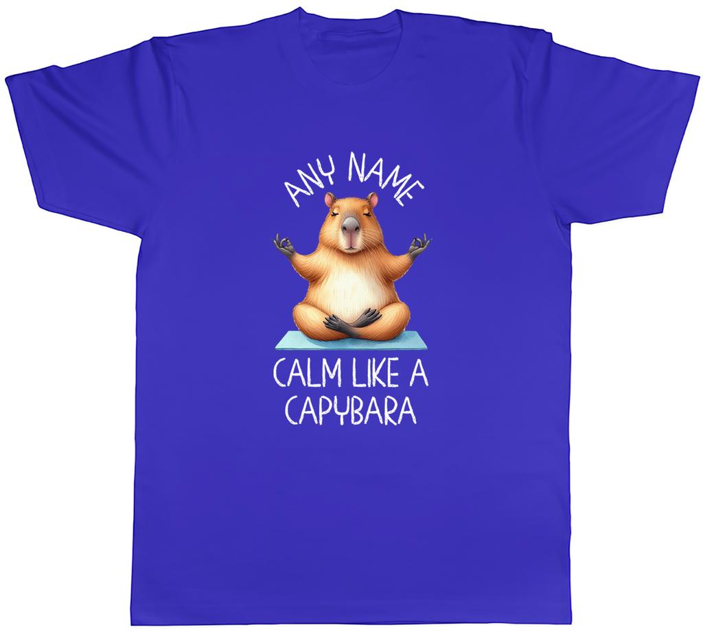 Personalised Calm Like a Capybara Yoga Meditation Unisexs TShirt Tee Gift Top