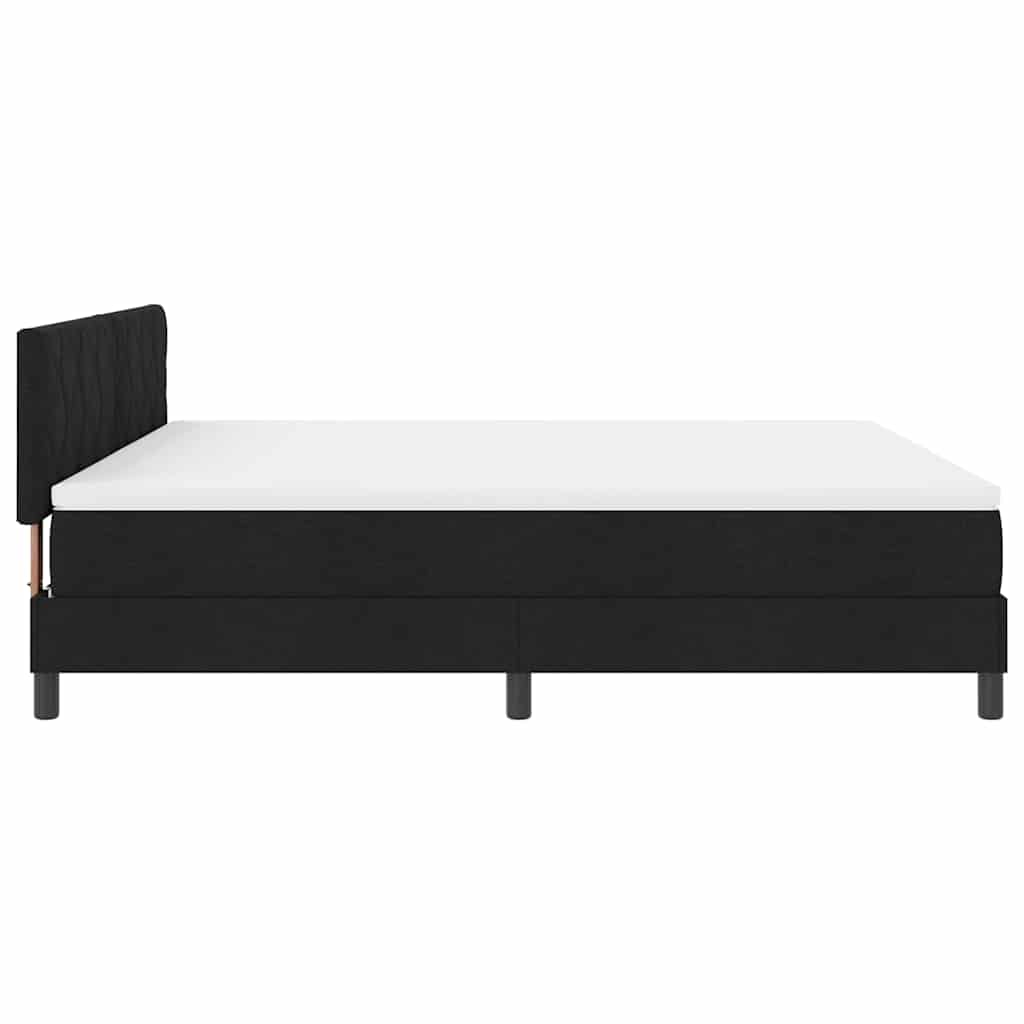 Box Spring Bed with Headboard Black 180 X 200 Cm Fabric