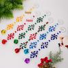 Hao Bei Christmas Decorations: Red & White Curly Bells, Beaded Candy Cane Ornaments.