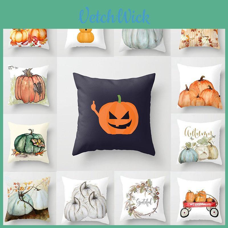 Unique Watercolor Style Pumpkin Pillow Cover For Festive Seasonal Decoration