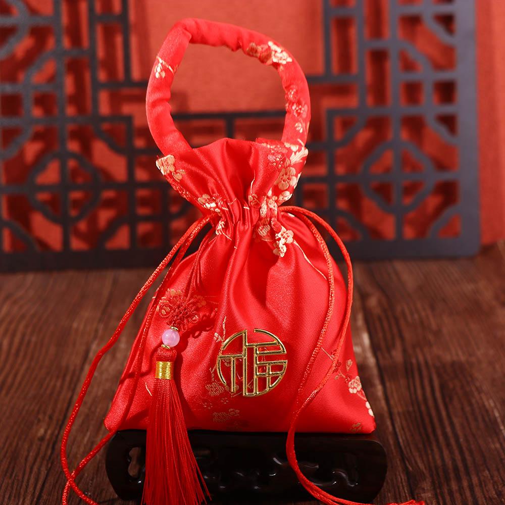 Supplies With Tassels Wedding Bride and Groom Handle Bag Candy Bag Wedding-favor Gift Package Bag