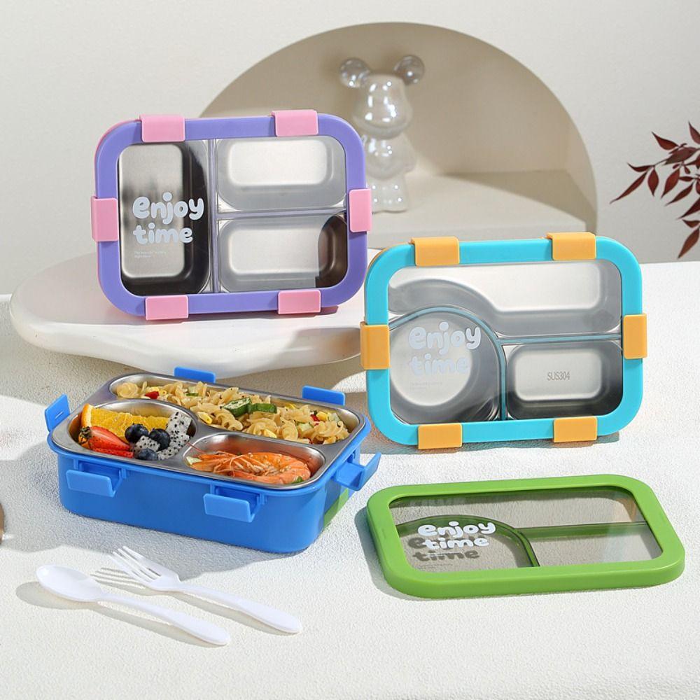 Rectangular Shape Insulated Lunch Box 304 Stainless Steel Bento Lunch Box for Students