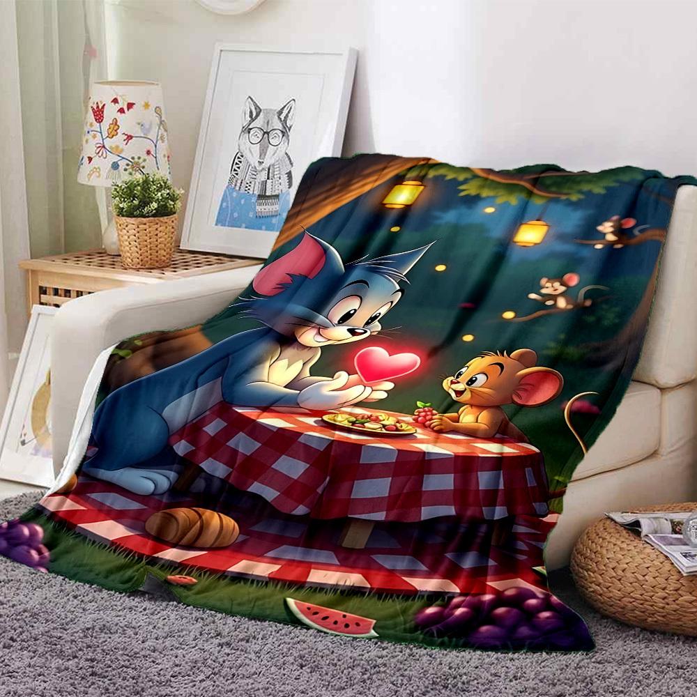 

1pc picnic heart Flannel Blanket Soft Warm Throw for Home, Office, Travel, All-Season Cozy Bedding Gift L1441 80cmx120cm(31inx47in)