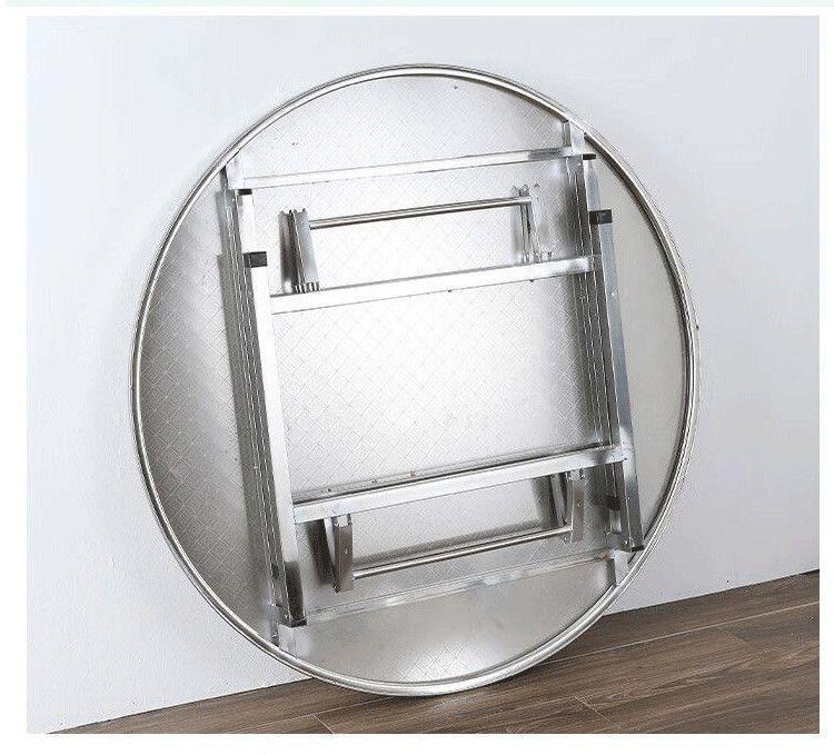 304 Stainless Steel Folding Round Dining Table for Restaurant, Buffet, Outdoor, and Home Use
