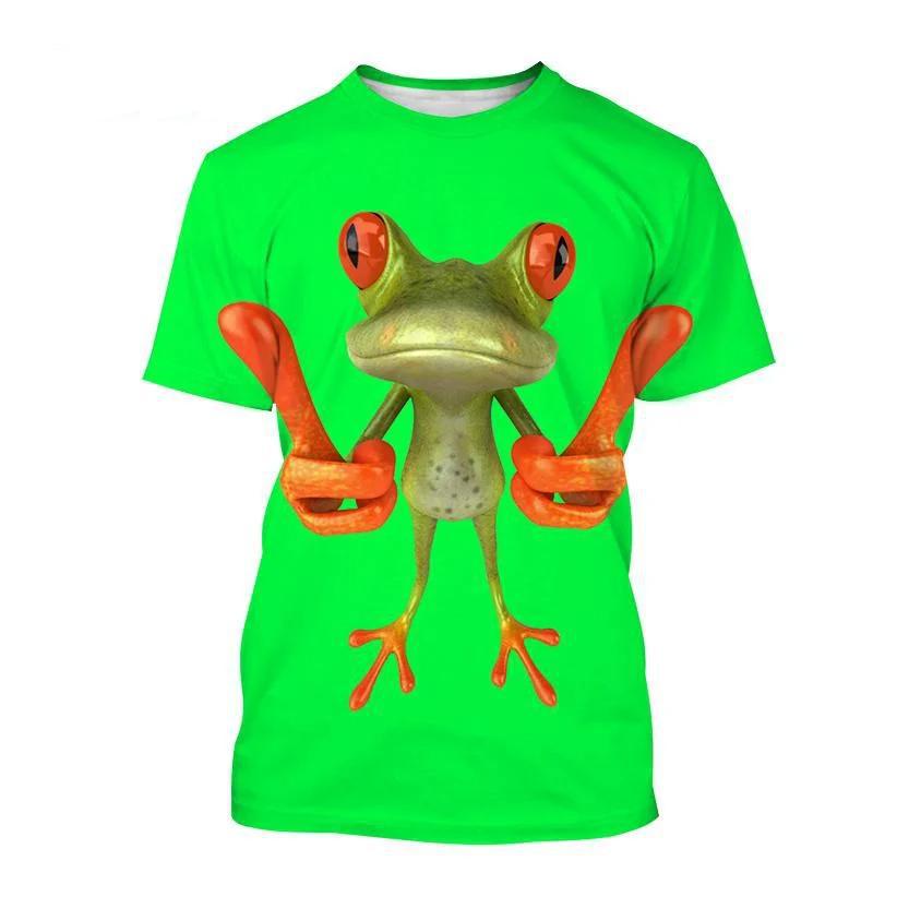 Nouveauté Animal grenouille hommes t-shirts drôles vêtements amples à manches courtes mode surdimensionné imprimé t-shirt à col rond