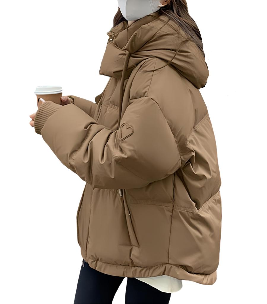 Down Padded Jacket with Short Outerwear for Fall and Loose Korean Perfect for Commuting and School [newsight] Women's Coat, Hood, Length, Winter,