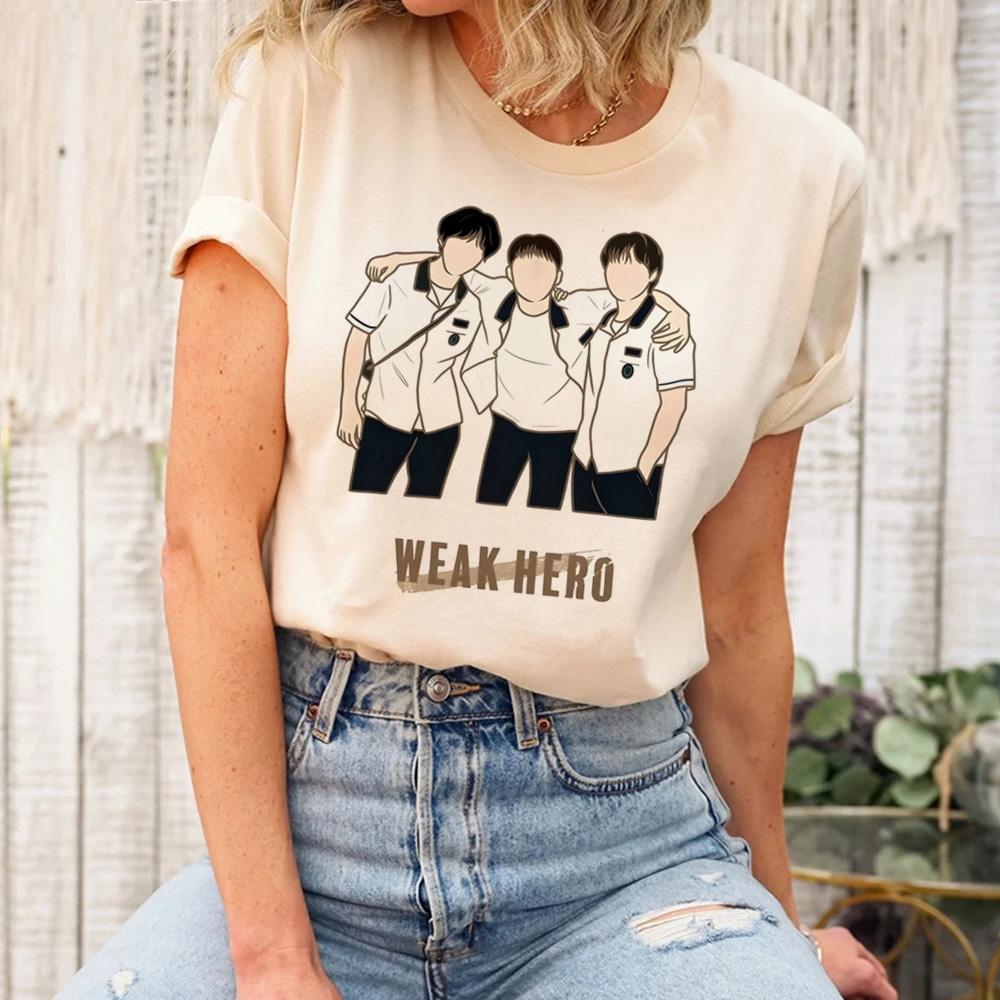 Weak Hero Class 1 Top Tees Female Comfortable Hip Hop Grunge Digital Tshirt Graphic University Hip Hop Vintage Graphic Punk