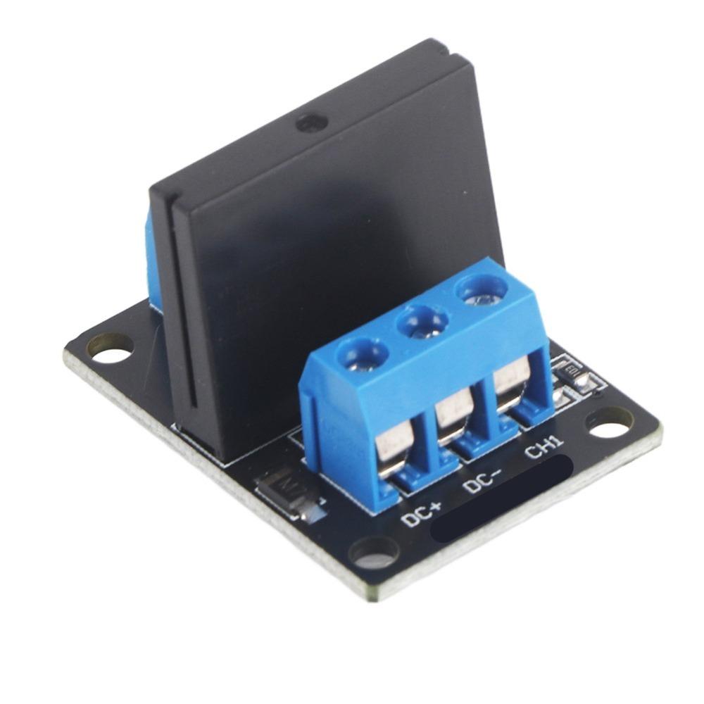 

DC 5/12V 1 Channel Solid State Relay Module 1-Channel High Level Trigger 1 Channel SSR Board 240VAC 2A with Fuse 12V