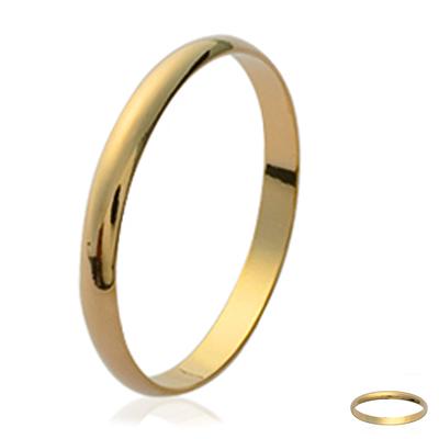 Guldpläterad vigselring 'Demi-Jonc' - 2 mm