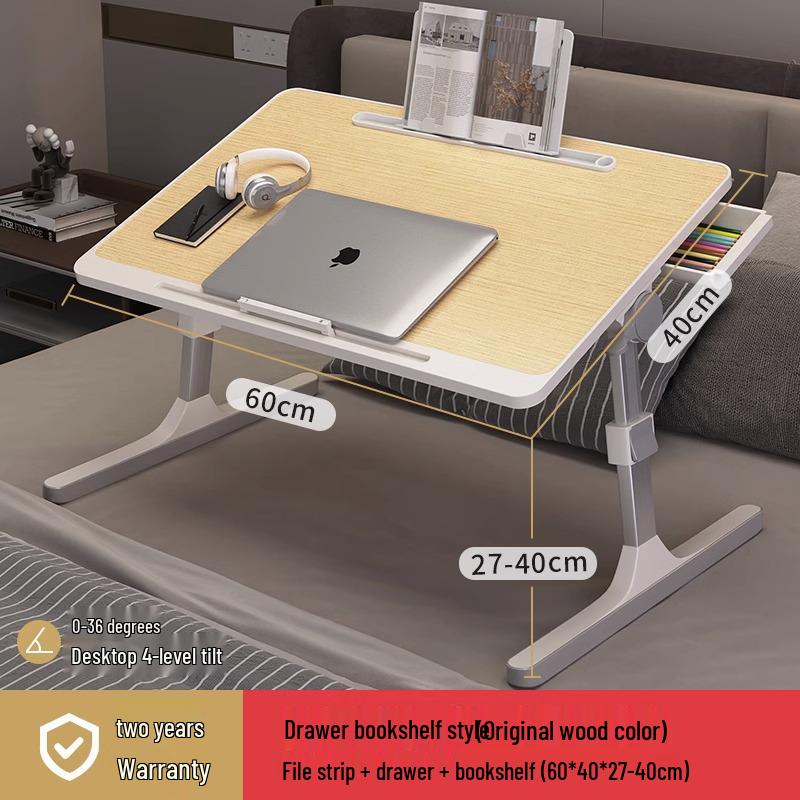 Adjustable Bedside Table: Folding Computer Desk for Student Dorms, Bedrooms, or Home Study
