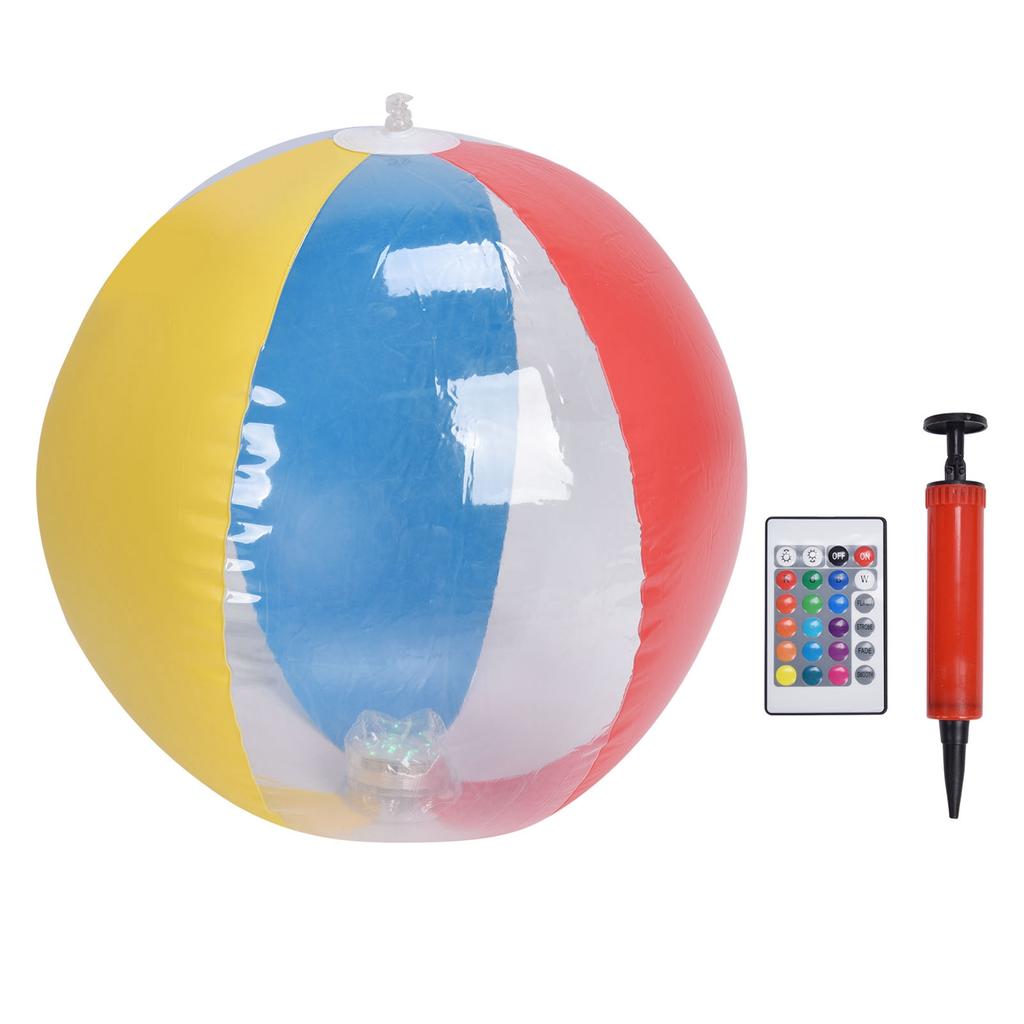 LED Beach Ball 16 Color Inflatable Floating LED Light with Remote for Courtyard Pool Party Decor
