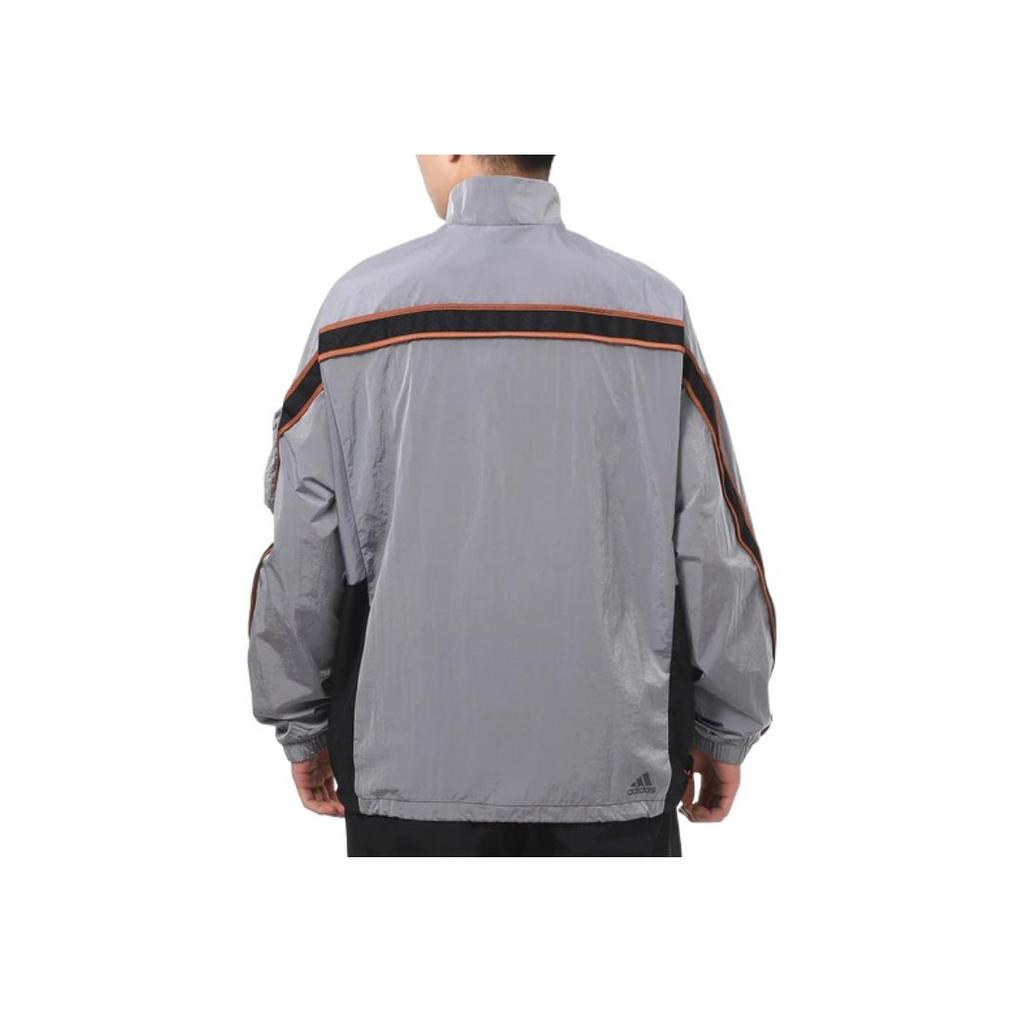 Adidas Sports Stand Collar Half-Zip Jacket Men Jackets Black Grey GP0843