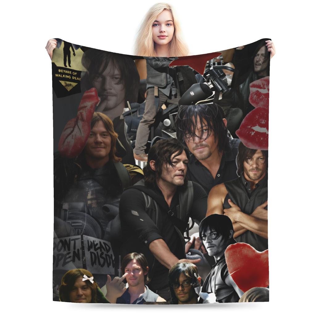 Daryl Dixon Bootleg Vintage  The Walking Dead Flannel Blankets Winter  Super Soft Bedding Throws for Boy Girl Bedspread Sofa Bed