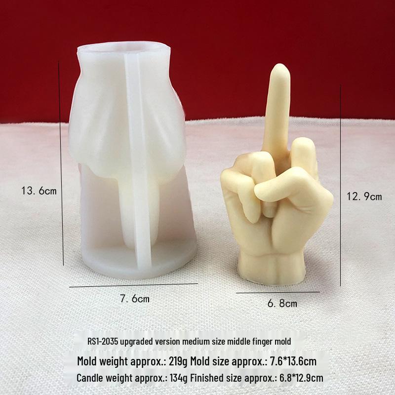 Gesture Candle Mold: Middle Finger Silicone Mold for DIY Creative Aromatherapy and Gypsum Cakes