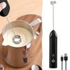 Electric Milk Frother Egg Beater Cappuccino Coffee Mixer Kitchen Appliance Gift for Men/women 500mAh 3 Gears
