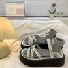 Silver Platform Sandals Female 2025 Summer New Retro Student Wear Korean Version of Versatile Design Fairy Sandals