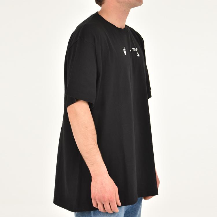 Off-White Red Marker Over Tee Black Men Tops OMAA038S21JER0021025