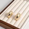 Gold-Plated Hollow C-Shaped Stud Earrings - Elegant Niche Fashion
