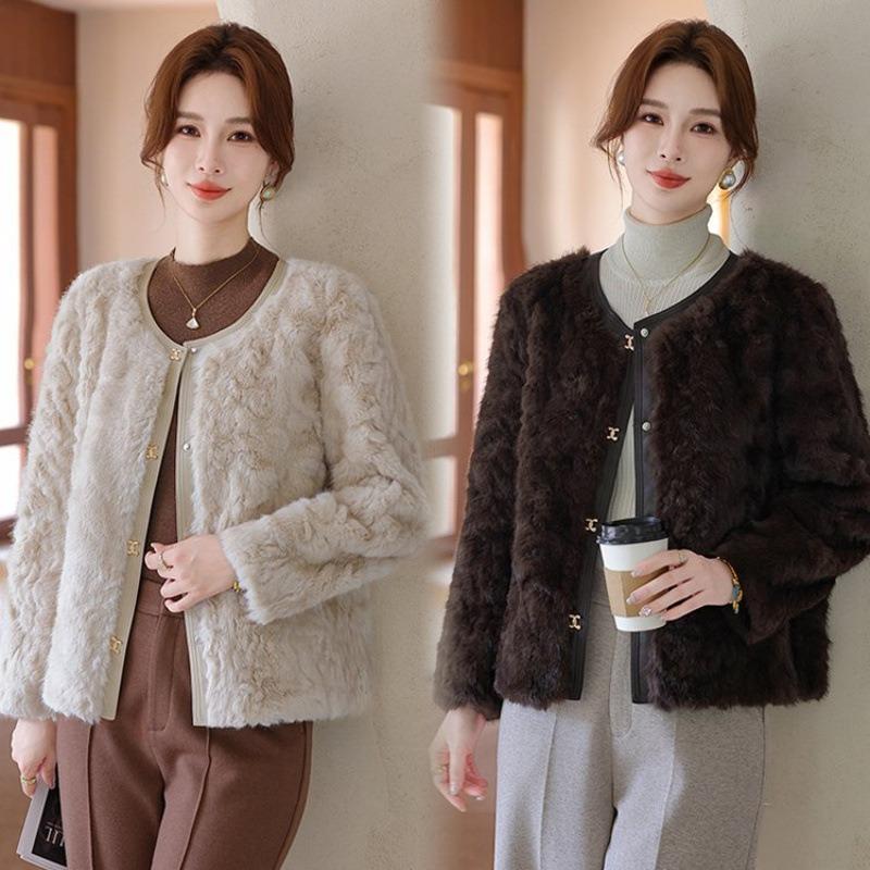 Mom Autumn and Winter Mink Fleece Coat Fashion Temperament Light High-end Fur Casual Women's Top