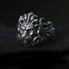 Mighty Lion Head Open Ring for Men, Personalized Fashion Retro Trendy Punk Hip Hop Ring
