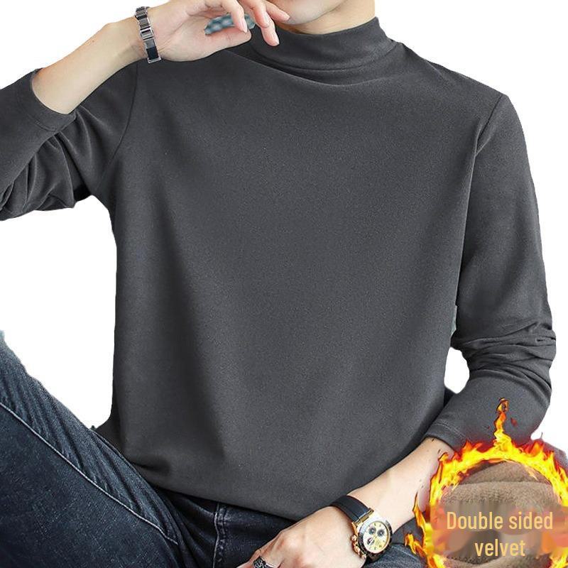 Pánské oboustranné termotričko s rolákem a dlouhým rukávem z německého sametu na zimu