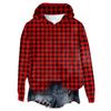 Women's Hooded Long Sleeve Printed Flannel Top Hooded Sweatshirt