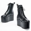 Unisex Extreme Platform Lace up Ankle Gothic mid Calf Funky Foot Protection Seasonal Wear Stylish Look
