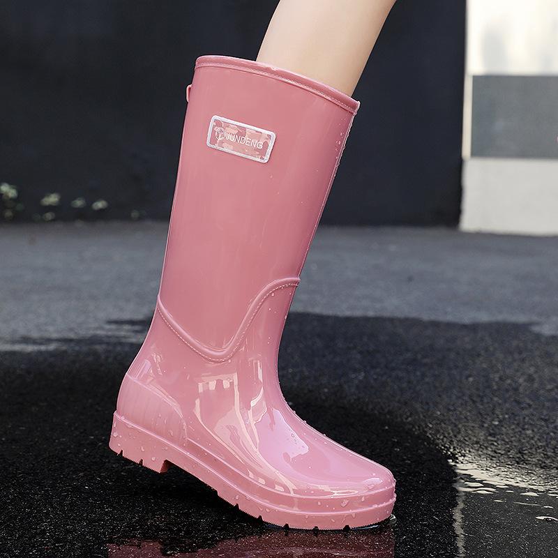 New fashion women's rain shoes high tube women's rain boots non-slip waterproof PVC women's water shoes