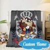 Custom Name Troublemaker Taz Devil Blanket bed sofa Blanket Flannel Blanket for Camping, Hiking, Picnic Essentials,gift for Fan family