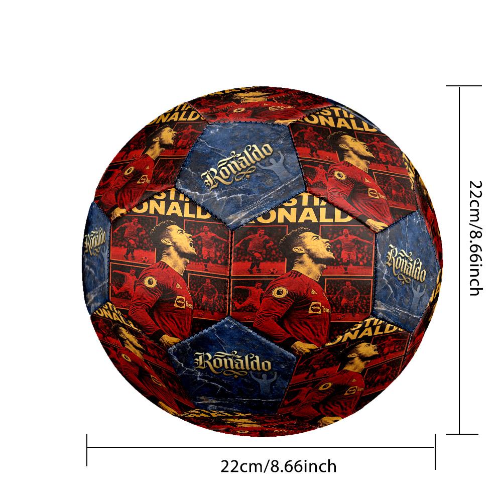 Ronaldo's Juventus Fc Player Action Size 5 Football Machine-Stitched Indoor/Outdoor Universal Football Perfect Commemorative Gift for Soccer Lovers