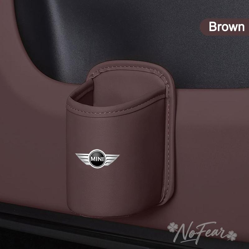 Leather Car Seat Drink Rack Cup Box Accessory For BMW Mini Cooper Countryman Clubman R55 R56 R60 F54 F55 F56 F60 Car Stickers