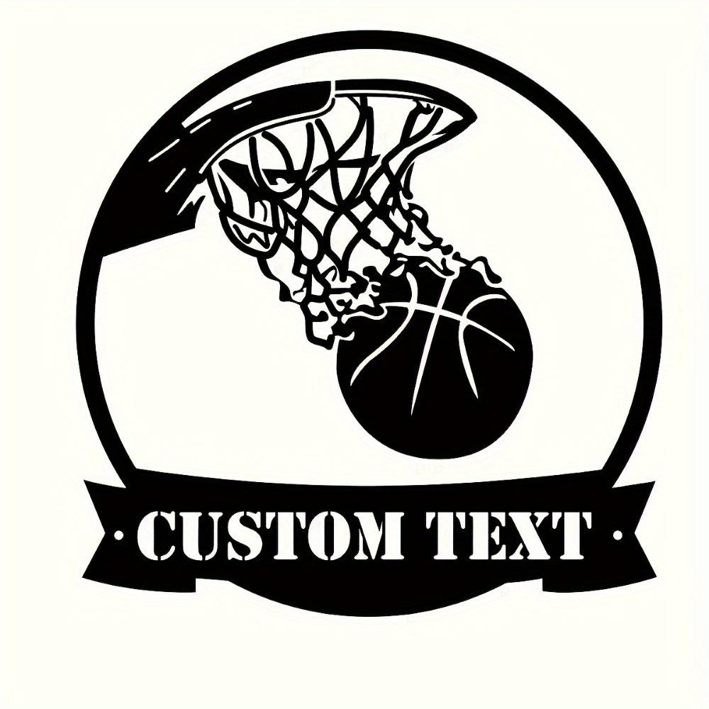 Metal Wall Sign Basketball Player Silhouette Personalized Sports Decor Durable Easy Hang