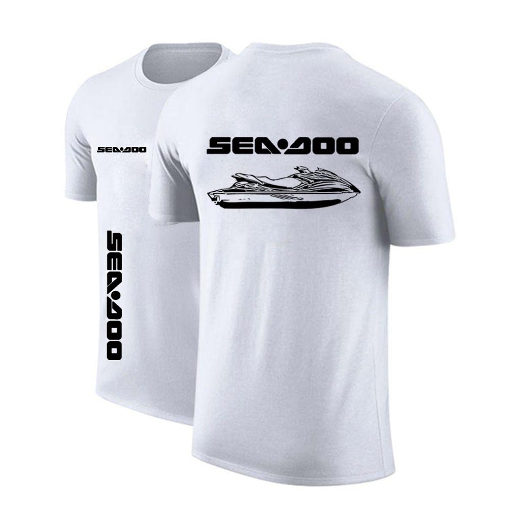 Sea DooSeadoo Moto Herren Rundhals Kurzarm Sport T-Shirt mit Printmuster Stre