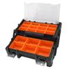 Small Parts Organizer 2 Layer 18 Compartments Multi Functional Electronic Tool Box for Screws Nuts Bolt Drill Bit Wire Terminals