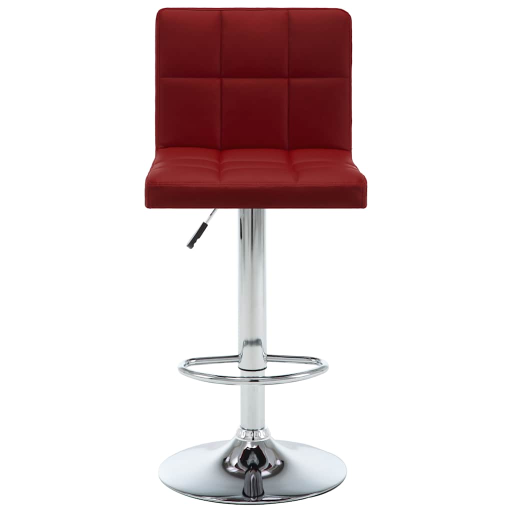 Bar Stool Set 2 Pieces Burgundy Artificial Leather