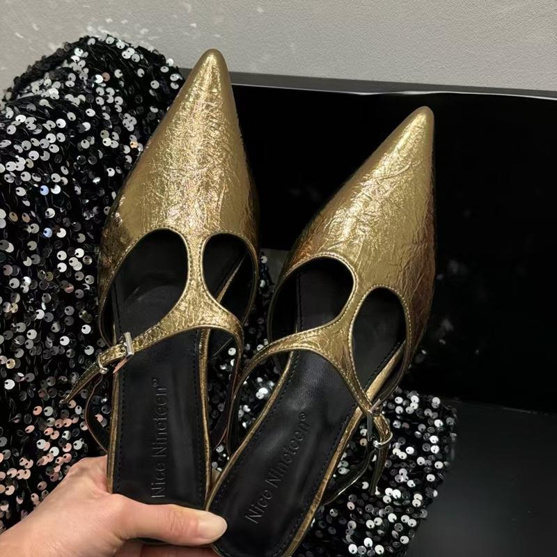 Fashion SUOJIALUN 2025 Summer New Brand Women Slipper Fashion Pointed Toe Ladies Elegant Muled Soft Flat Heel Outdoor Dress Sandal Slide