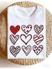 Women'S T-Shirt Valentine'S Day Gift Heart Pattern Print Elegant Women'S Fashion Sporty Trendy Print Design Easy Round N