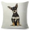 Cute Little Dog Chihuahua Cushion Cover Decor Lovely Pet Animal Pillowcase Polyester Throw Pillow Case for Sofa Home Car 45x45cm