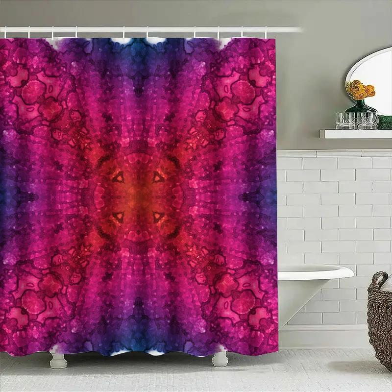 

Kaleidoscope Watercolor Shower Curtain Pink Purple Gradient Pattern For Bathroom Decorations. W60H190(CM)-1 Pcs