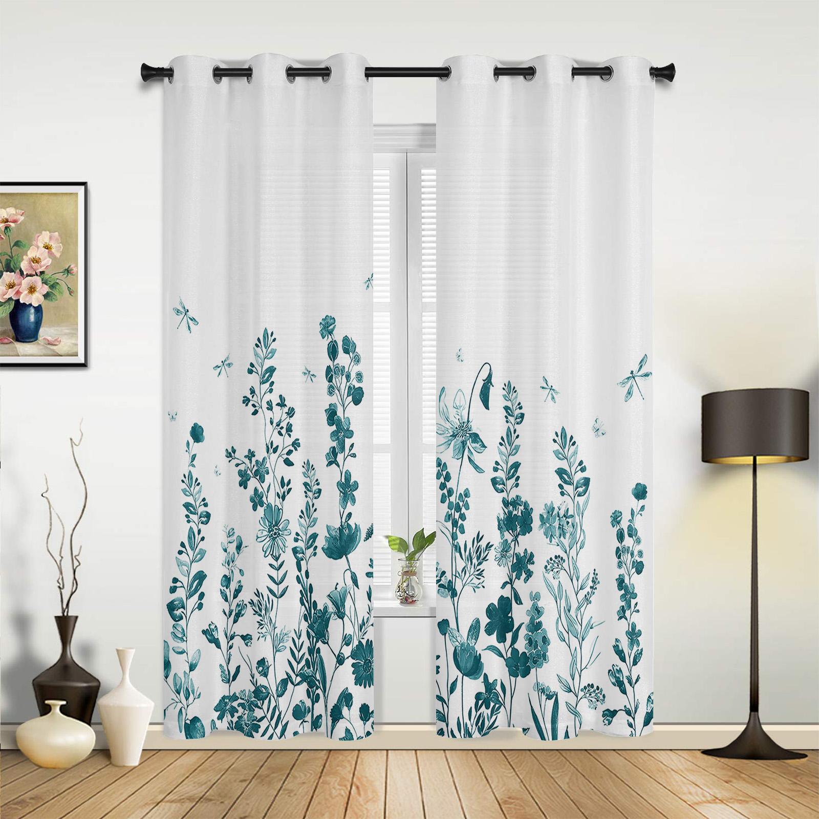 Цветочные листья стрекоза шторы для спальни гостиная оконные шторы жалюзи кухня домашний — фото 3