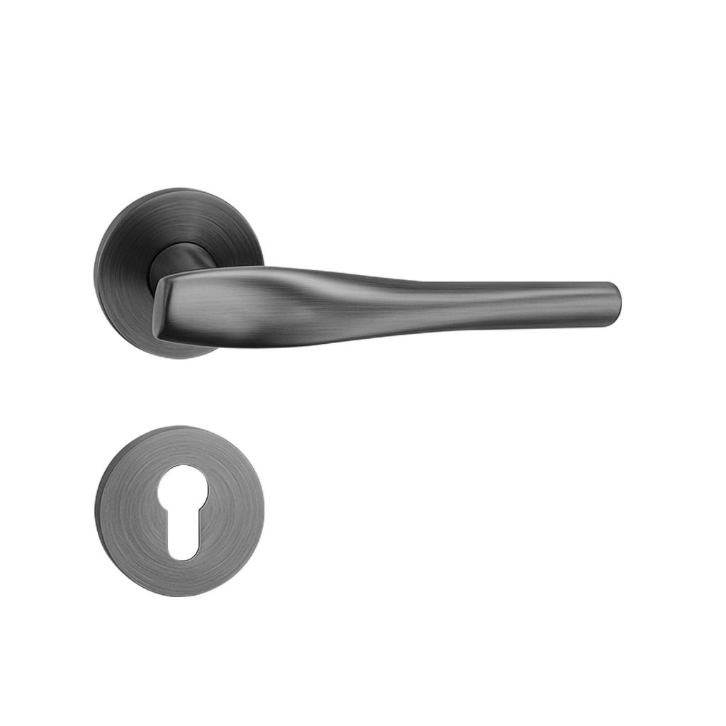 Modern Minimalist Wooden Door Handle and Lock Set for Household Indoor, Bedroom, Bathroom and Courtyard Wooden Doors