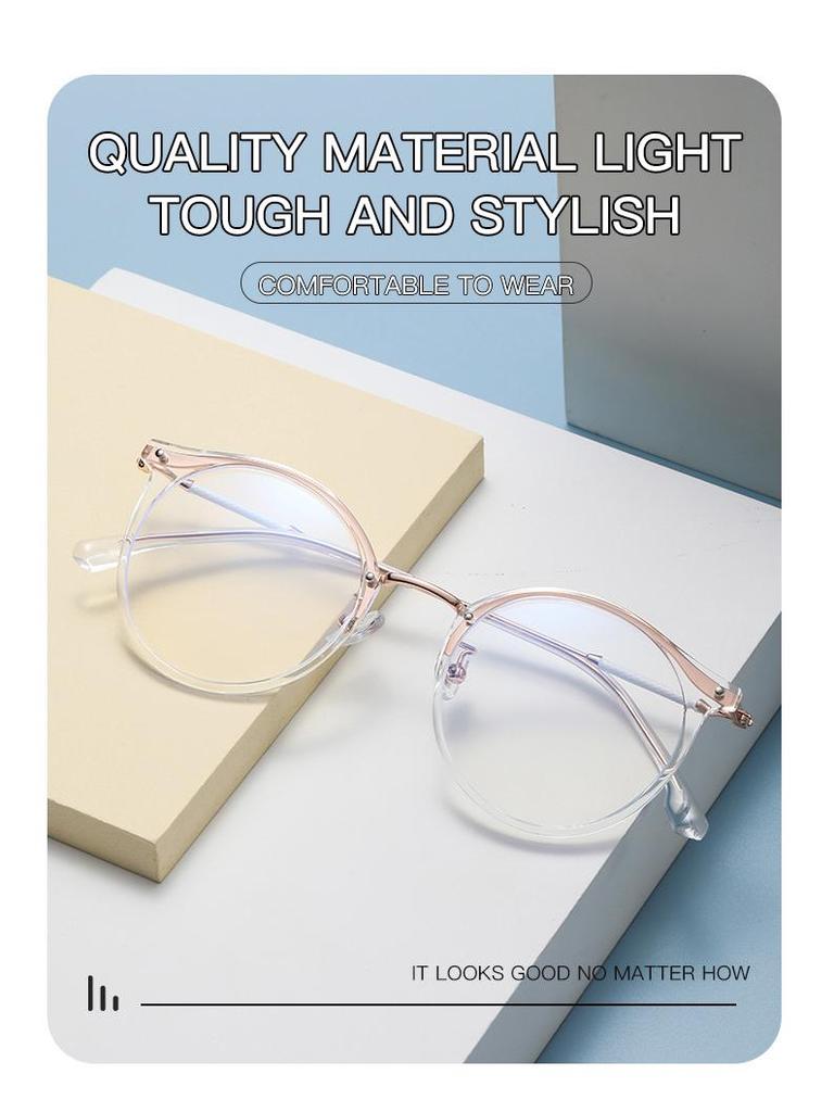 TR90 Women's Slimming Anti-Blue Light Glasses Frame, Prescription-Ready for Students