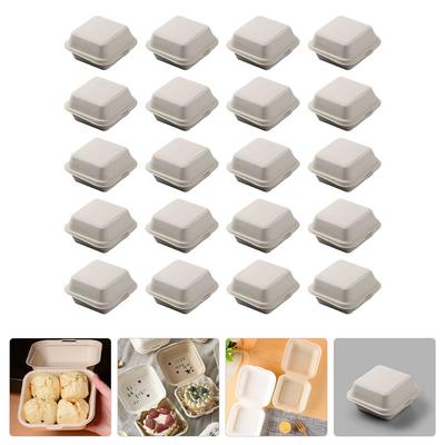 20 szt. Pojemnik na lunch jednorazowy Pojemniki na hamburgera na wynos Akcesorium do dostawy Jedzenie Składane pudełka Beżowe