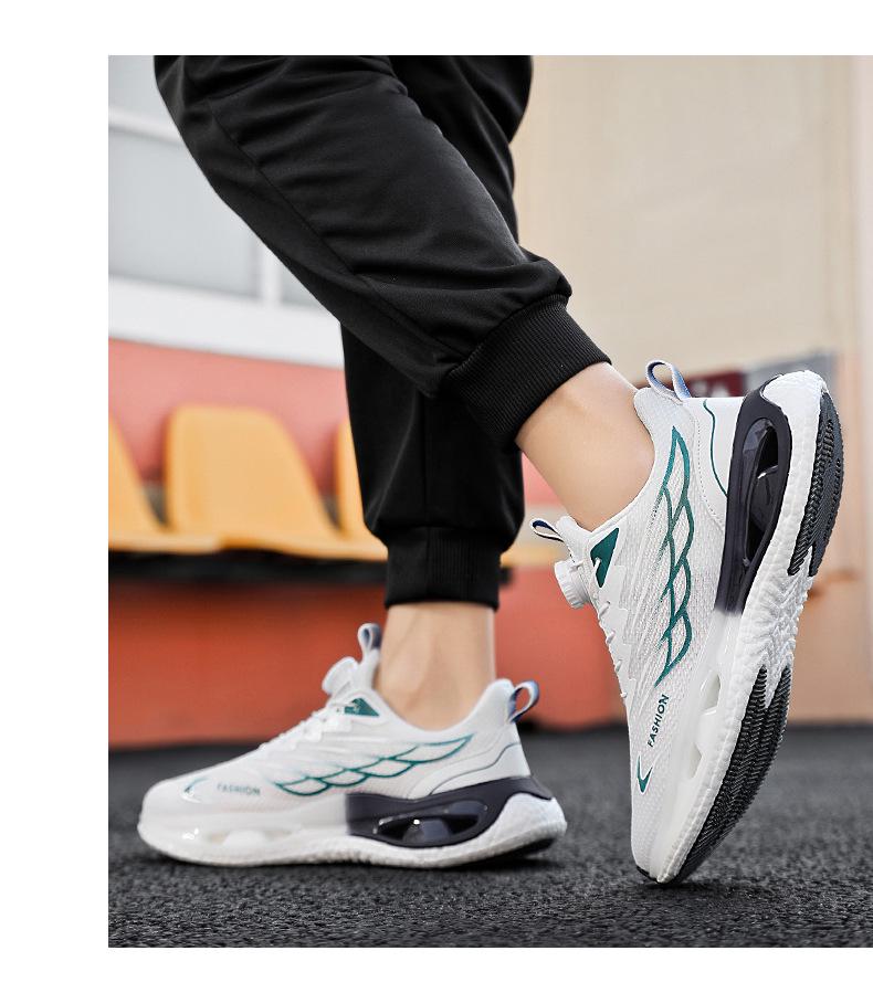 2024 Men's Rotating Buckle Mesh Running Shoes - Breathable, Casual, Trendy, All-Season Footwear