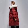 2025 Nová kolekce Dámská dlouhá péřová bunda s kožešinovým límcem
