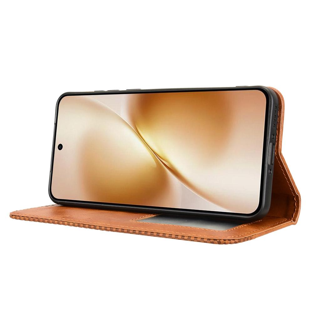 For vivo X200s 5G Leather Case Wallet Stand Retro Texture Phone Cover