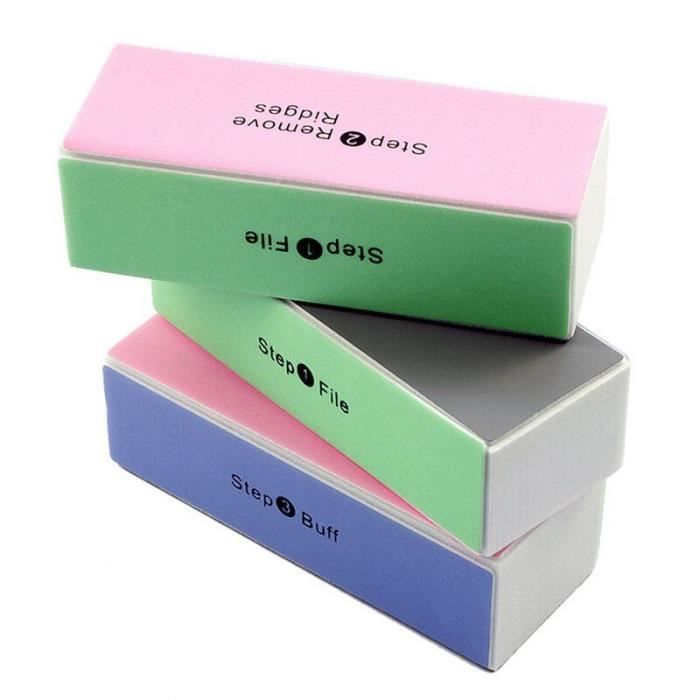 Lot de 2 limes à ongles polissantes pour Nail Art, bloc de tampon, 4 côtés, outil de manucure -WM2466