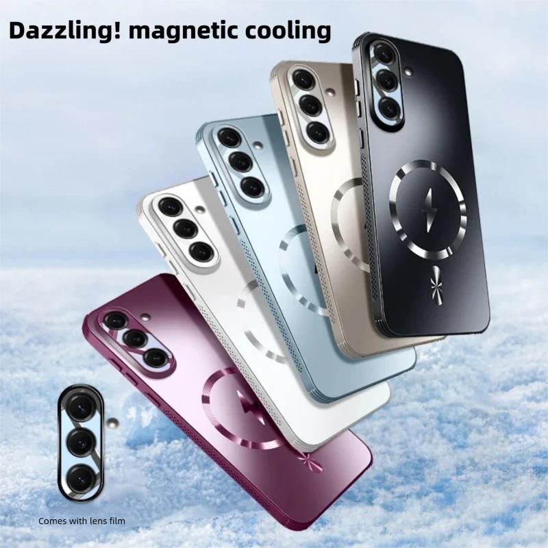 Magnetic Case for Samsung Galaxy S26 S25 Ultra Plus Edge Cover Heat Dissipation Hole Bumper Lens Film Cover for Magsafe Shell