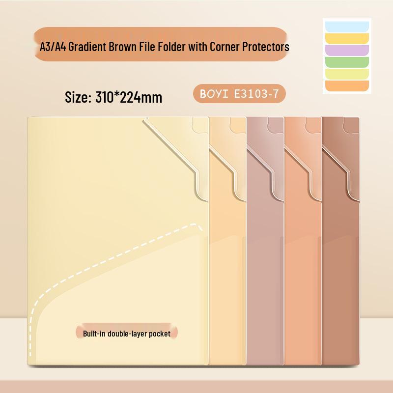 E3103 Transparent A3/A4 Folder & Loose-Leaf Paper Clip for Junior High School Students